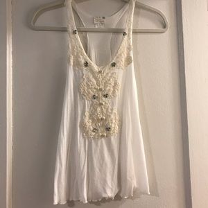 Free people intimately white flower tank